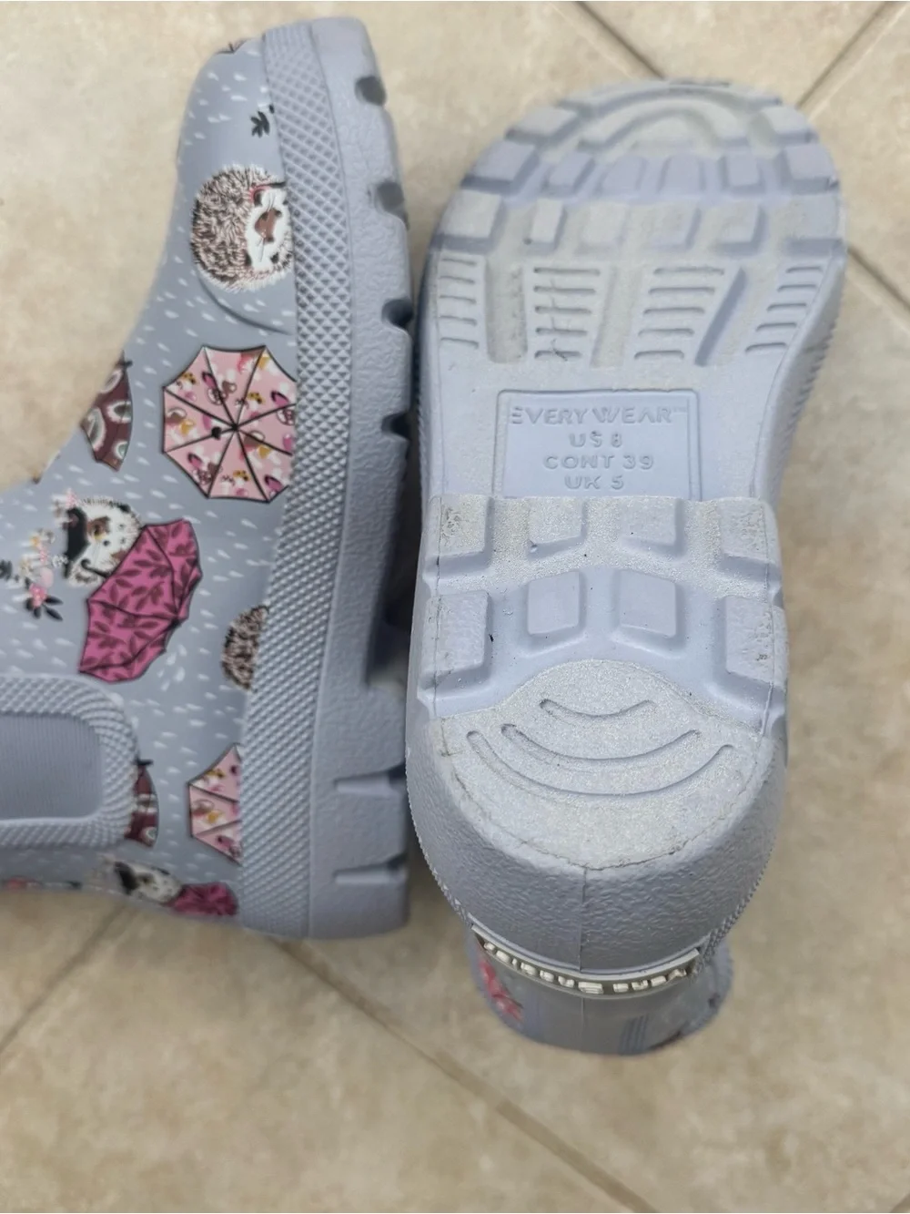 Vera Bradley EveryWear Rain Boots Hedgehog Umbrella Print Waterproof Women’s 8 - Picture 6 of 7